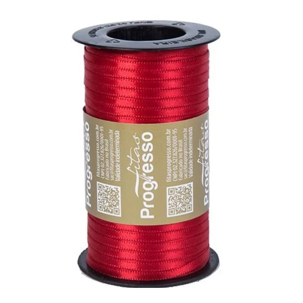 Fita de Cetim Carretel 4mm nº0 100m 209 Vermelho - 1un