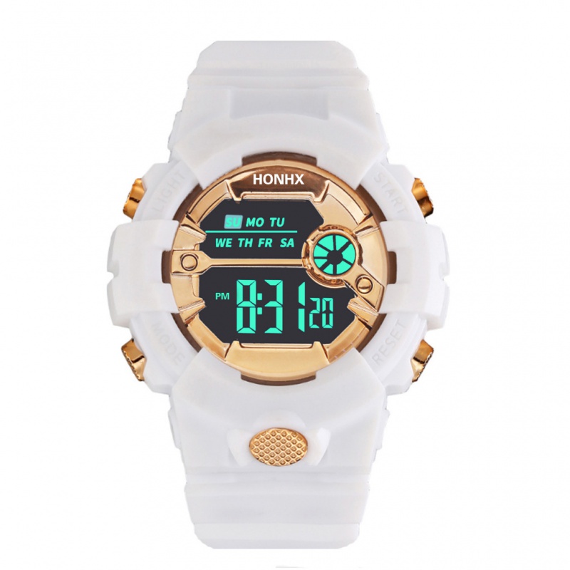 Relógio de Pulso Infantil Masculino de Quartzo Digital LED à Prova D’água Azul Esportivo com Despertador/Data