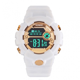 Relógio de Pulso Infantil Masculino de Quartzo Digital LED à Prova D’água Azul Esportivo com Despertador/Data