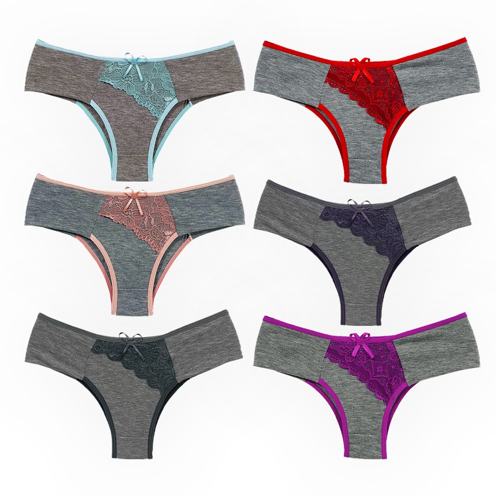 Kit 3 Calcinhas de Algodão Renda Ultra Conforto Barato Kit Lingerie Antialérgico em Oferta na Shopee