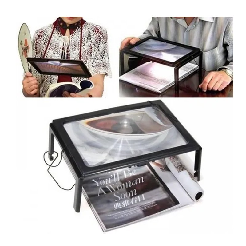 Lupa Lente De Leitura + Suporte De Mesa E Pescoço P/ Idosos - Envio no Dia Oferta