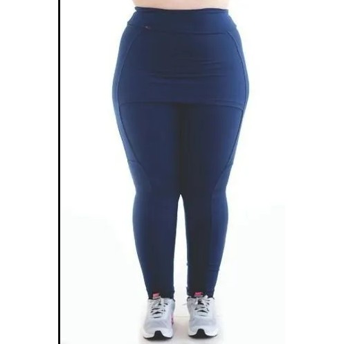 calça legging com saia plus size