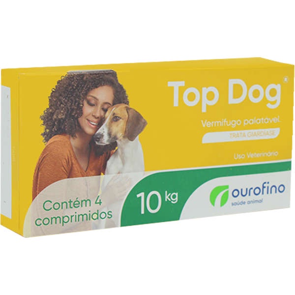 Vermifugo Ourofino Top Dog para Cães de até 10 Kg - 4 Comprimidos em Oferta na Shopee