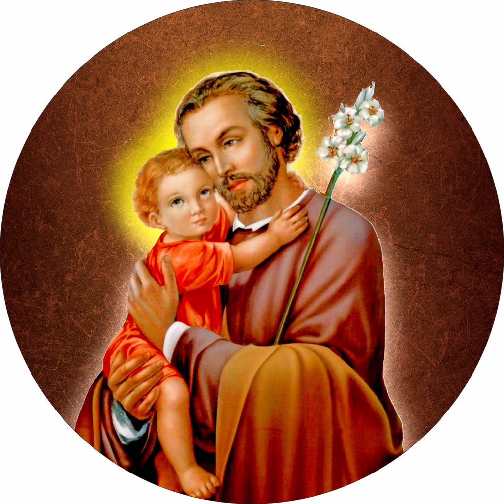 Painel Redondo Sublimado Religiosos Diversos São José e Jesus c/ Elástico em Oferta na Shopee