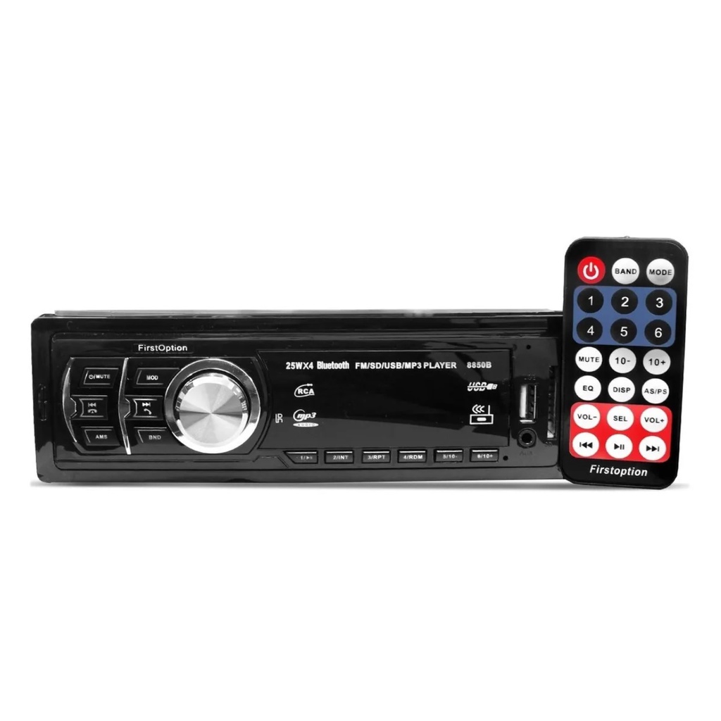 Detalhes do Som Fm Am Automotivo First Option 8850 Com Usb, Bluetooth E Leitor De Cartão Sd