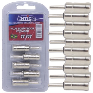 10 Plugs Pino Cromado Adaptador Antena Automotiva Terminal CB90 B Universal Para Carro em Oferta na Shopee