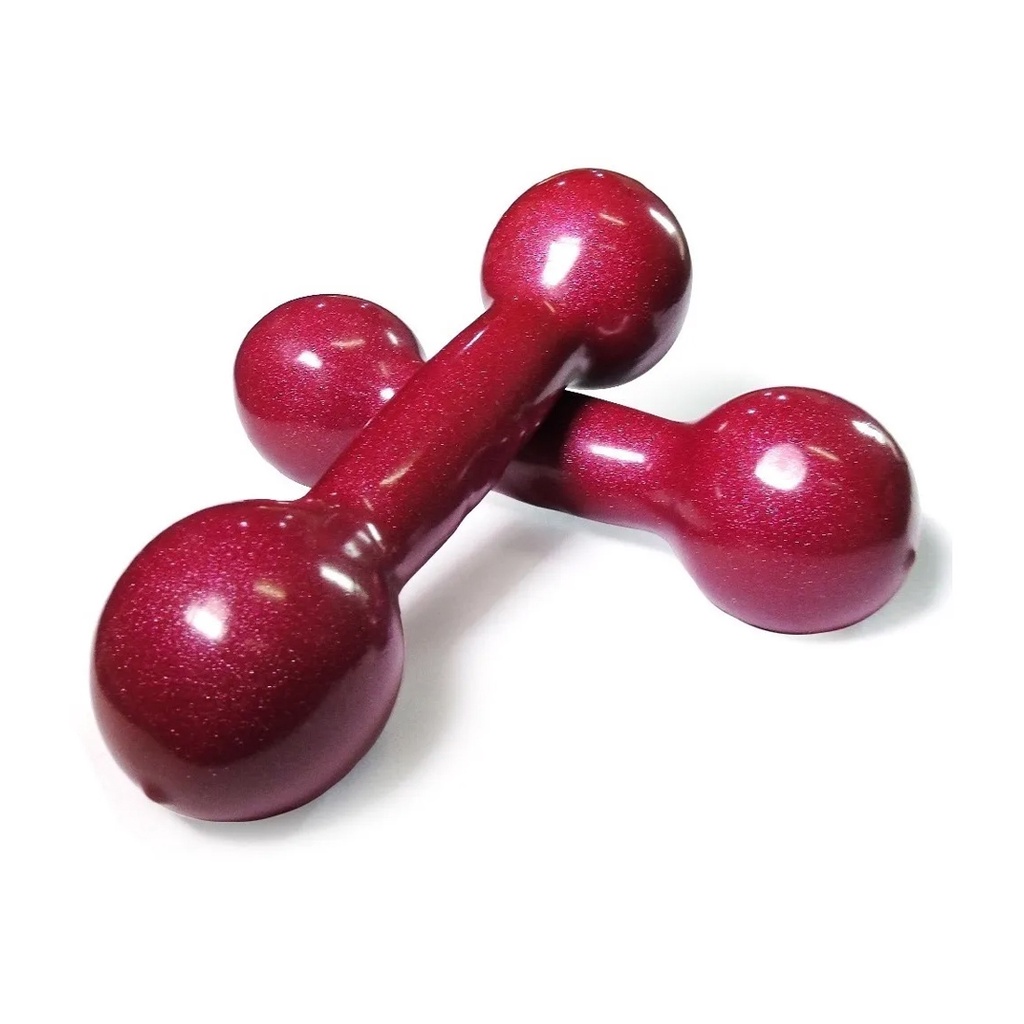 Par de Halter 4kg Emborrachado PVC Vinho ( 02 Unidades 4kg Cada )