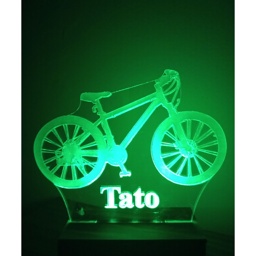 Luminária Abajur Led Bike Personalizada com seu nome