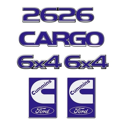 Kit Adesivo Emblema Caminhão Ford Cargo 2626 6x4 Cummins