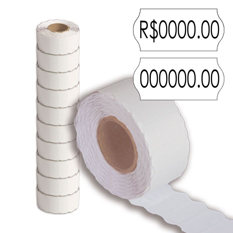 Etiqueta refil Etiquetadora Fixxar MX-2612 (26x12mm ondulada) - 10 rolos com 1000 em Oferta na Shopee