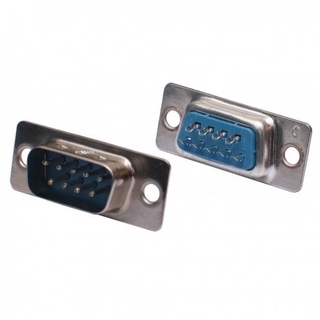 Kit 10 Peças - Conector Db9 Macho + Capa Preta Kit Curto