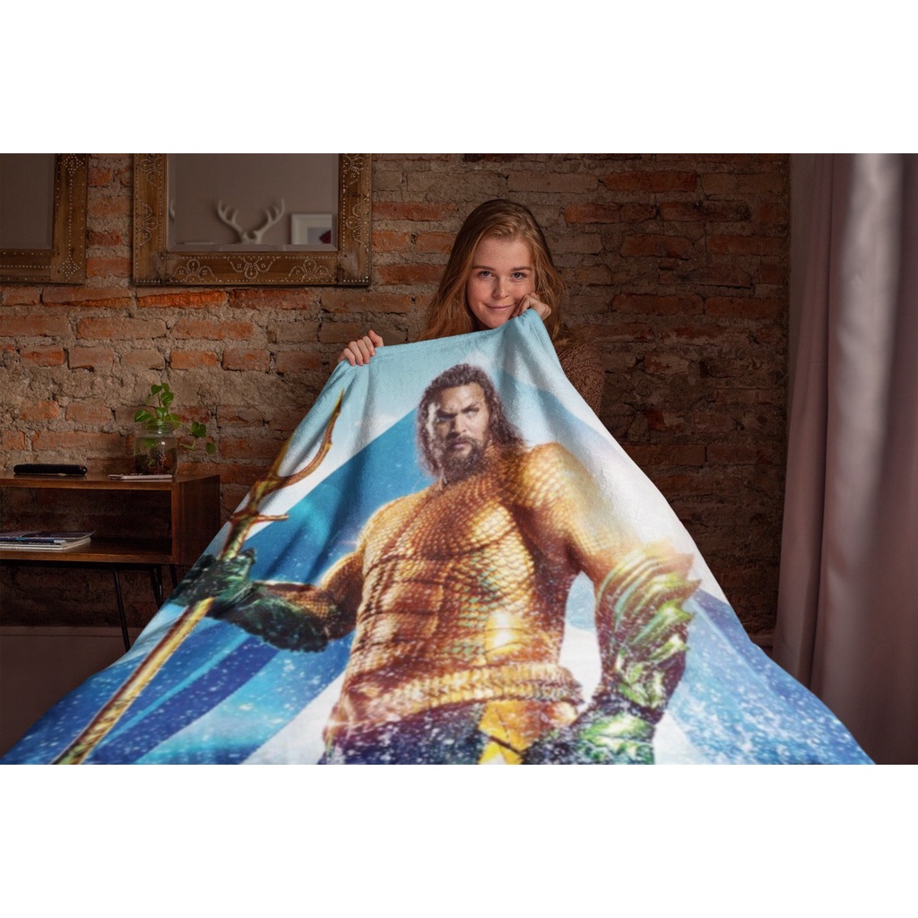 Jogo de Lençol Solteiro Aquaman Jogo de Cama Decoração de Quarto Herói