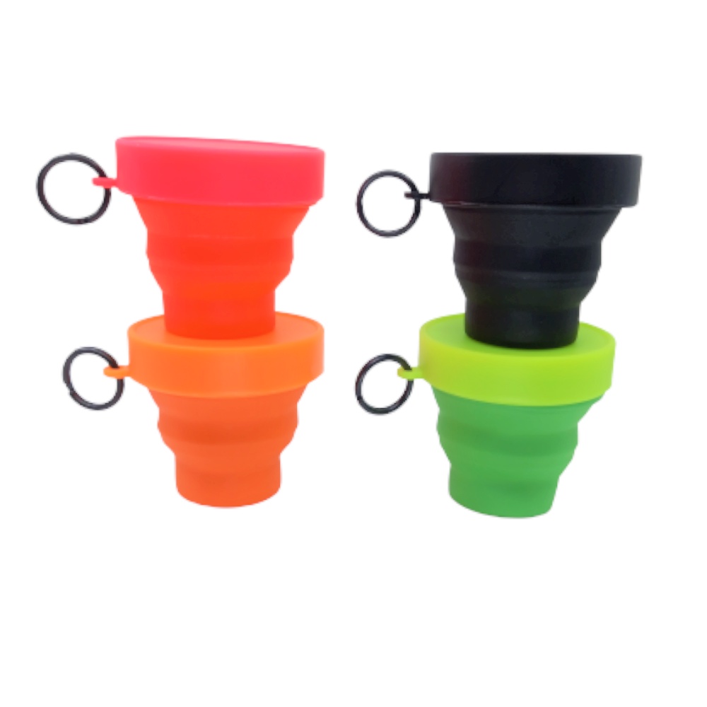 Copo 150ml Retrátil Dobrável e Portátil com argola - Reutilizável e Sustentável em Oferta na Shopee