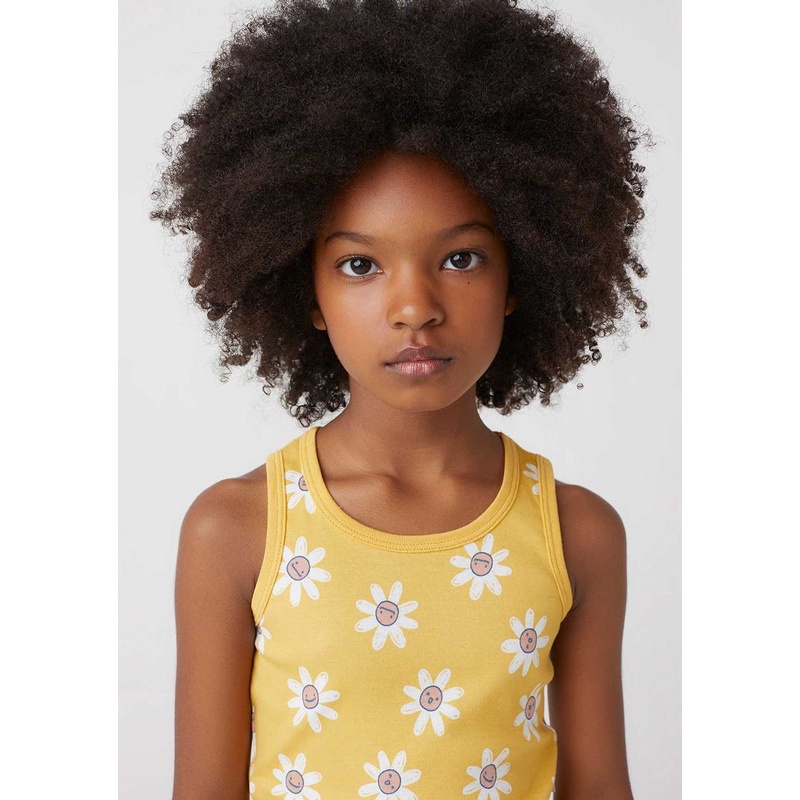 Regata Infantil Menina em Malha 100% Algodão Hering Kids - Amarelo blusinha infantil