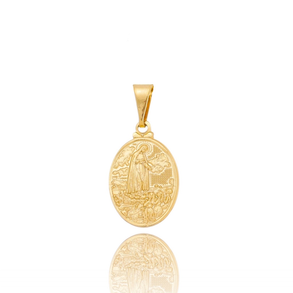 Pingente de Nossa Senhora de Fátima Banhado a ouro semi joia em Oferta na Shopee