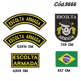Kit Patch Escolta Armada Com Velcro Bordado | Shopee Brasil