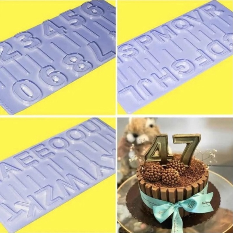 FOLHA DE MODELAGEM VELA DE CHOCOLATE –alfabeto 1 / 2 ou números 851 / 852 / 853 Porto formas OFF - Home & Living