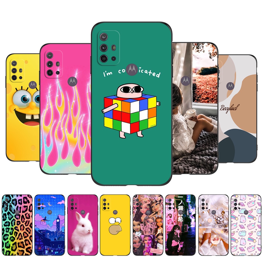 Para Motorola Moto G10 G20 G30 Capa Traseira G 10 20 30 De Celular Silicone Flexível Protetora Tpu Preto Engraçada Rosa Fofa