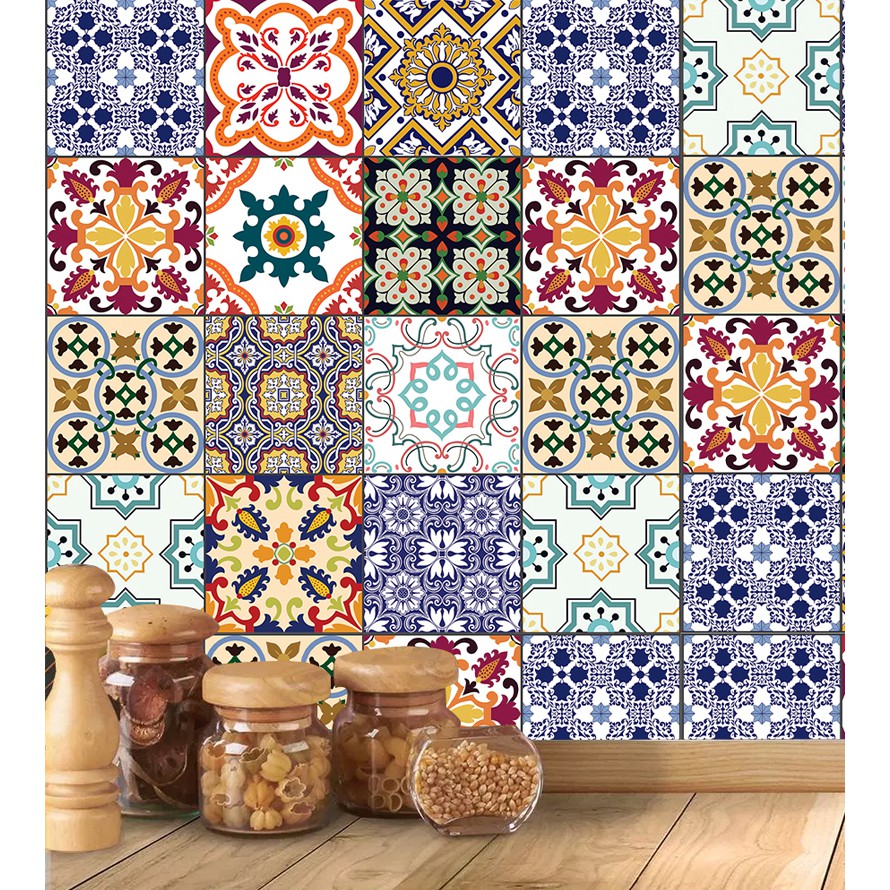 Adesivo Azulejo Coloridos Português