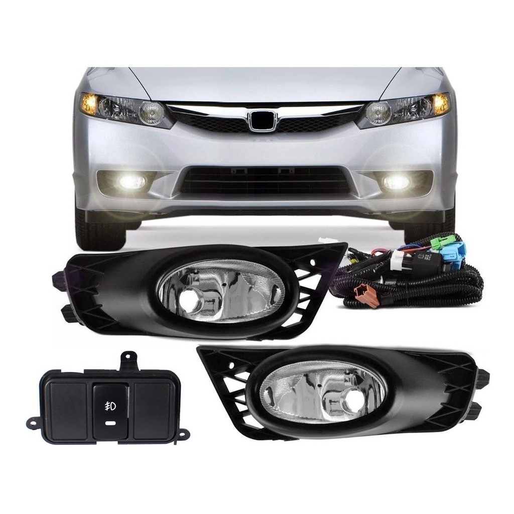 Kit farol auxiliar Milha New Civic 2009 a 2011 Bmo shockligh em Oferta na Shopee