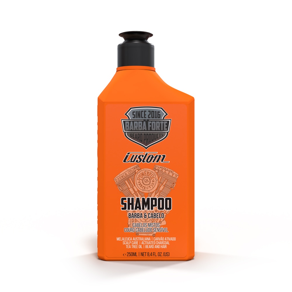 Shampoo Barba E Cabelo Barba Forte Custom Cabelos Mistos 250ml