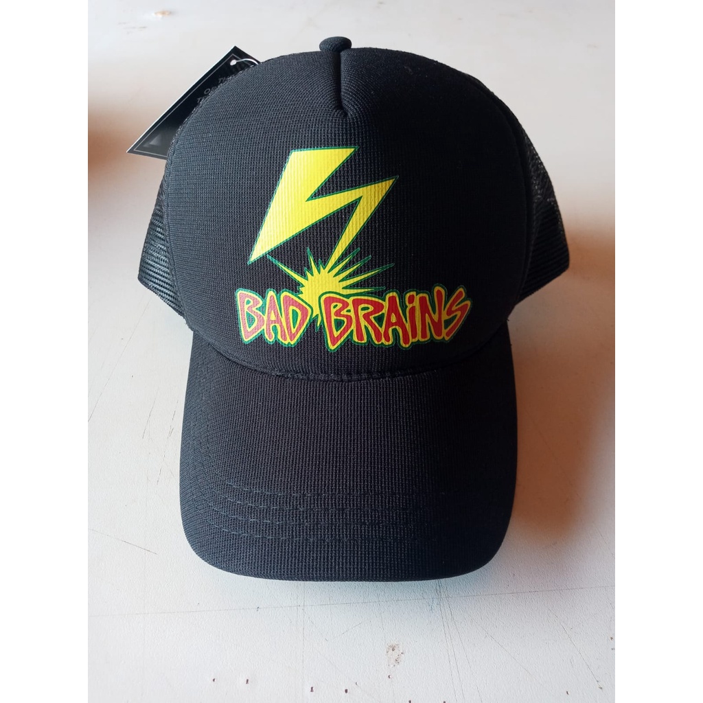 boné trucker bad brains bandas rock retrô modelo meia tela