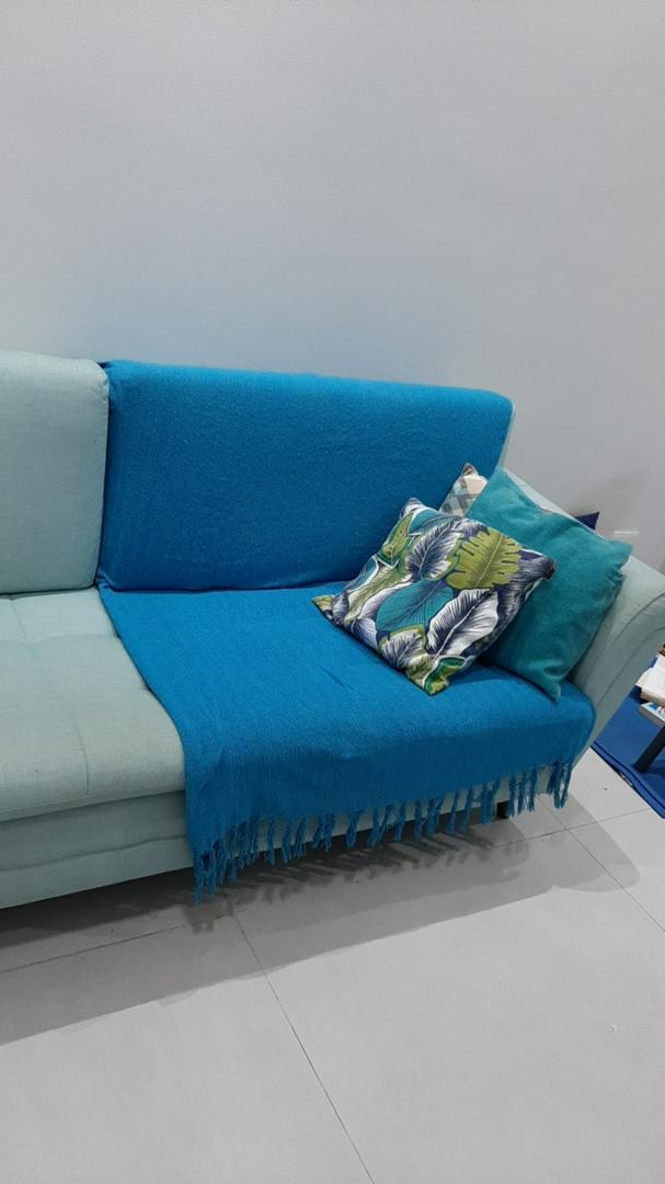 Manta para sofa Azul Turquesa, Artesanato Tear Mineiro Xale de sofa,  decoração cama. | Shopee Brasil