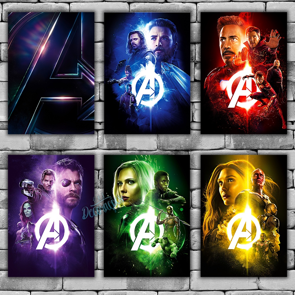 Placas Decorativas Quadros Marvel 61 a 75 - Heróis Capitão América Homem de Ferro Thor