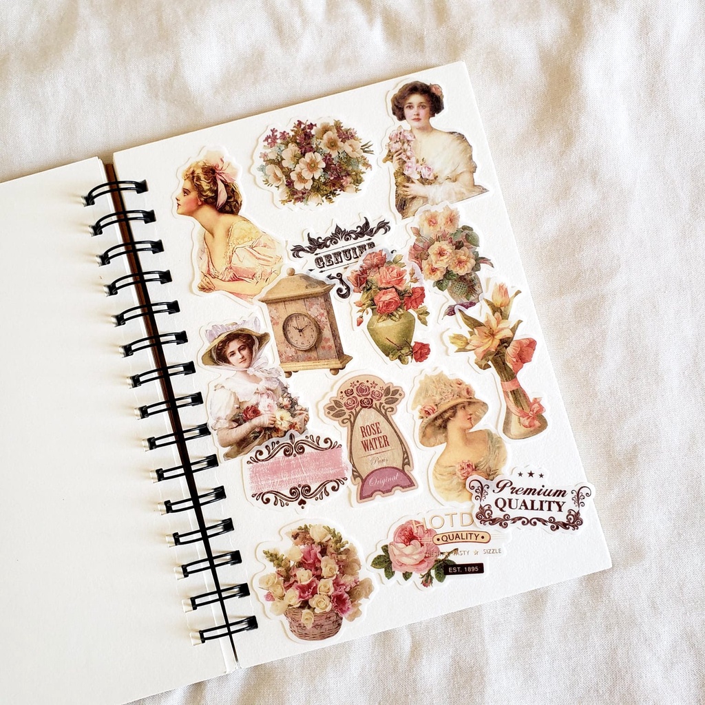 Kit de adesivos Vintage para scrapbook, planner, bullet journal, pen