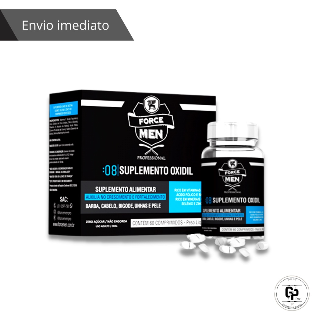 Crescer Barba Suplemento Oxidil Nº08 60 Capsulas Force Men