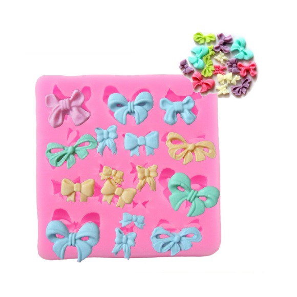 Molde de Silicone Mini Laçinhos - Molde de Silicone Laços Mini para Artesanato e Confeitaria