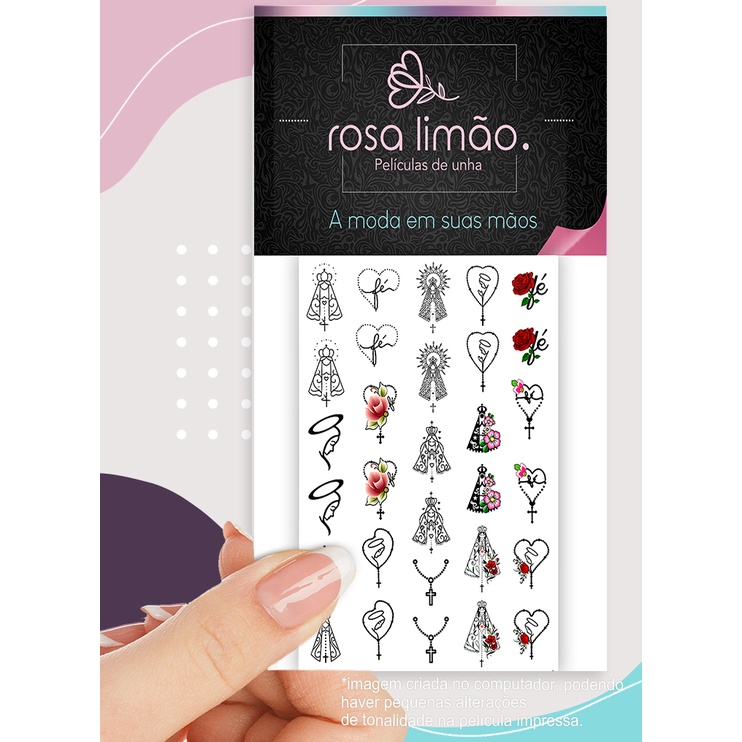 Adesivos De Unhas 30 Peliculas De Nossa Senhora Black em Oferta na Shopee