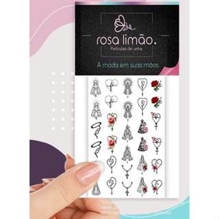 Adesivos De Unhas 30 Peliculas De Nossa Senhora Black em Oferta na Shopee