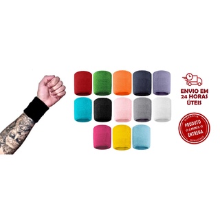 01x Munhequeira Toalha Pulso Cores Algodão Unissex Masculino Feminino Tênis Academia em Oferta na Shopee