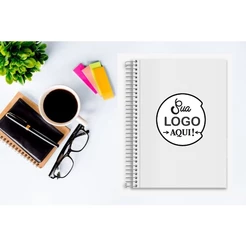 Mini Caderno Personalizado - Capa Dura - "Sua logo"