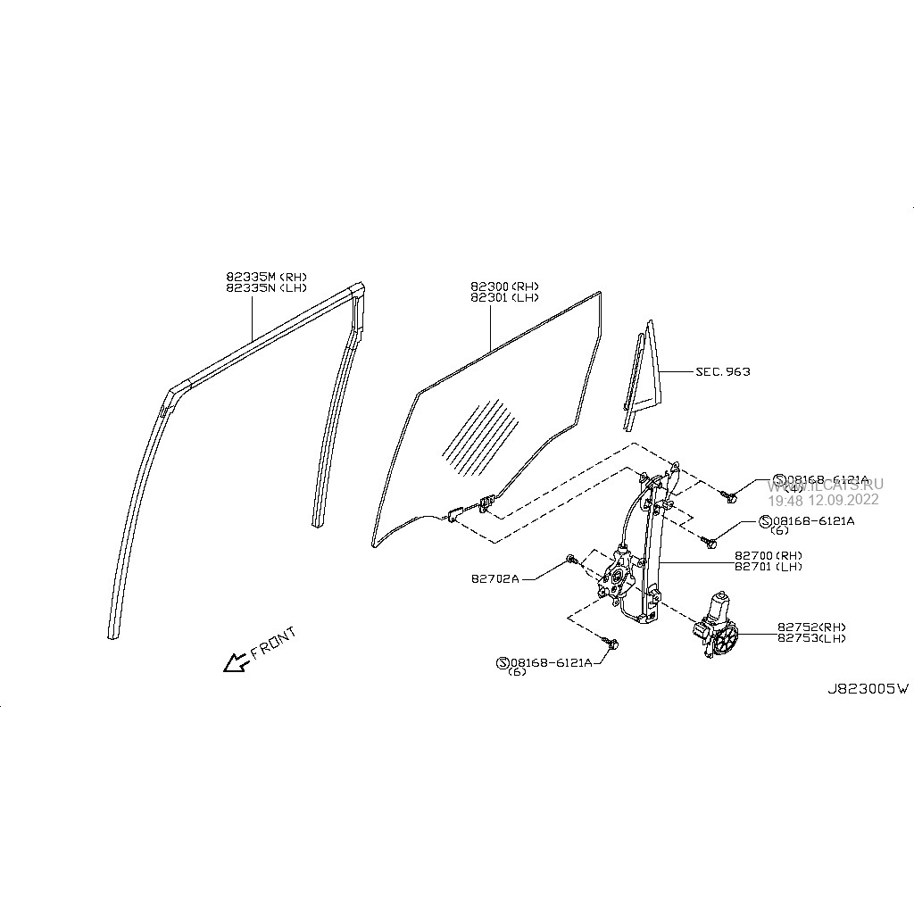 Borracha Canaleta De Vidro Porta Nissan X Trail  82331-JG000 Oferta