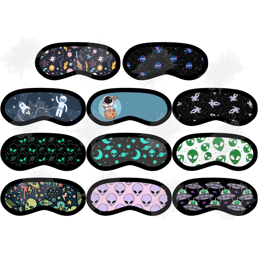 Máscaras de olho de dormir/tapa olho Espaço / Galáxia / Astronauta / ET / Alien / Alienígena / NASA