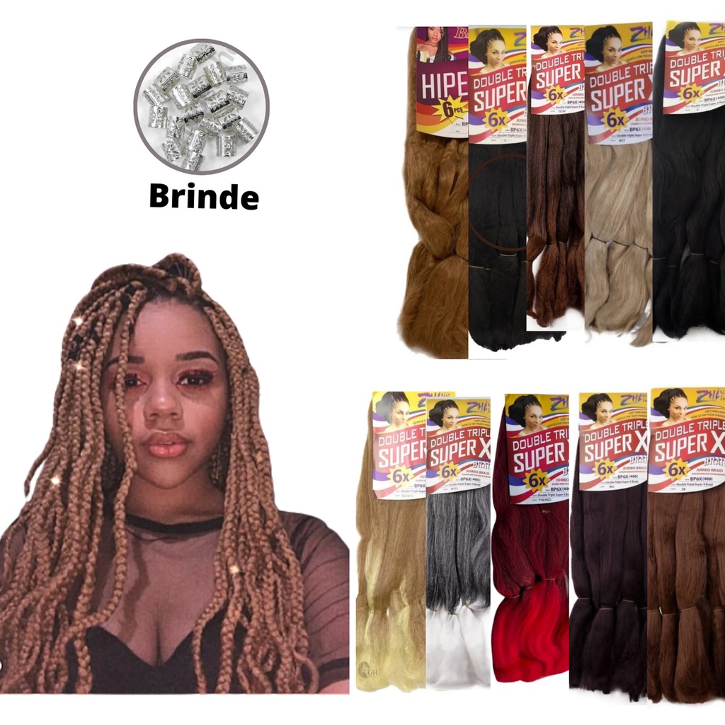 Cabelo Jumbão X 400g Pacotão Fibra Especial Tranças Box Braid Kanekalon  (ENVIO NO MESMO DIA)