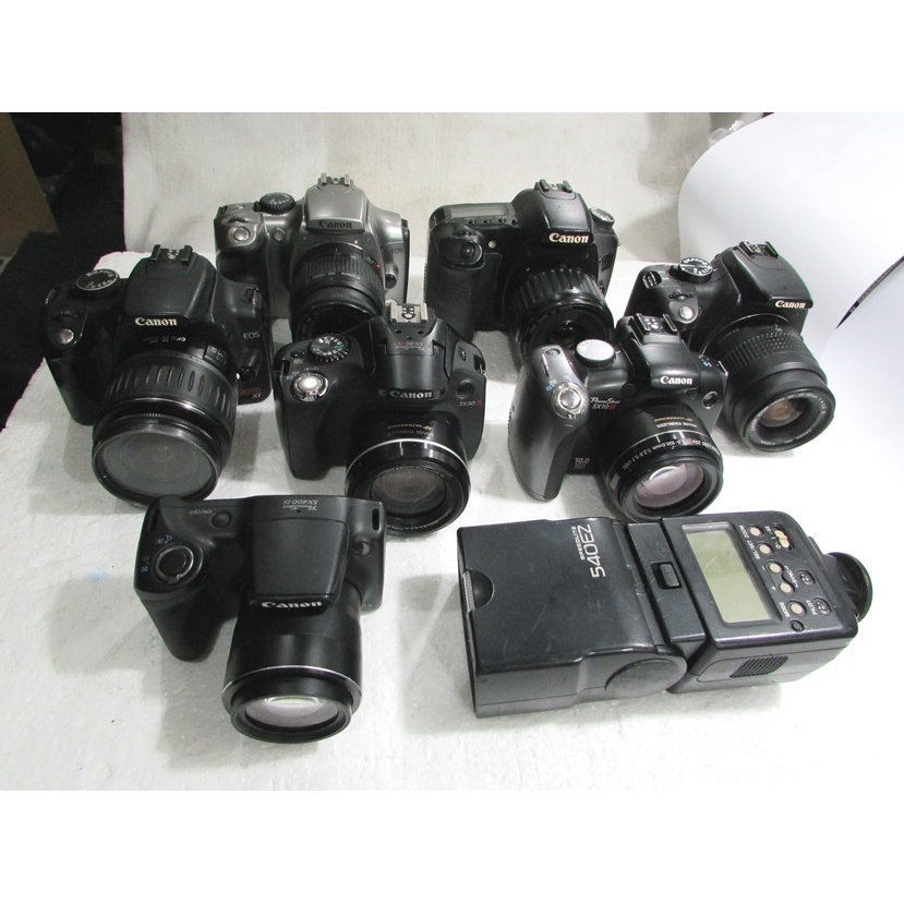 lote com 7 cameras digital canon com defeito