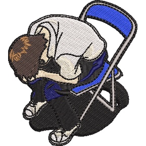 Patch termocolante bordado Shingi Evangelion Sad cadeira