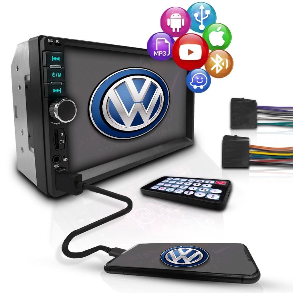 Central Multimídia Universal 2 Din Mp5 Bt Espelha Volkswagen em Oferta na Shopee