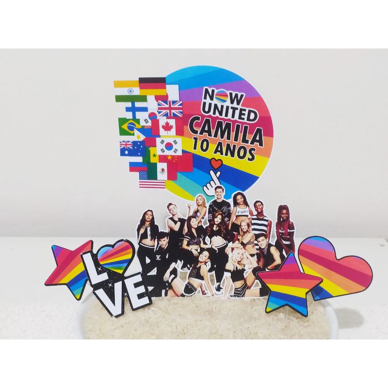 TOPO de bolo NOW UNITED / decoração de bolo now United / decoração de festa now United