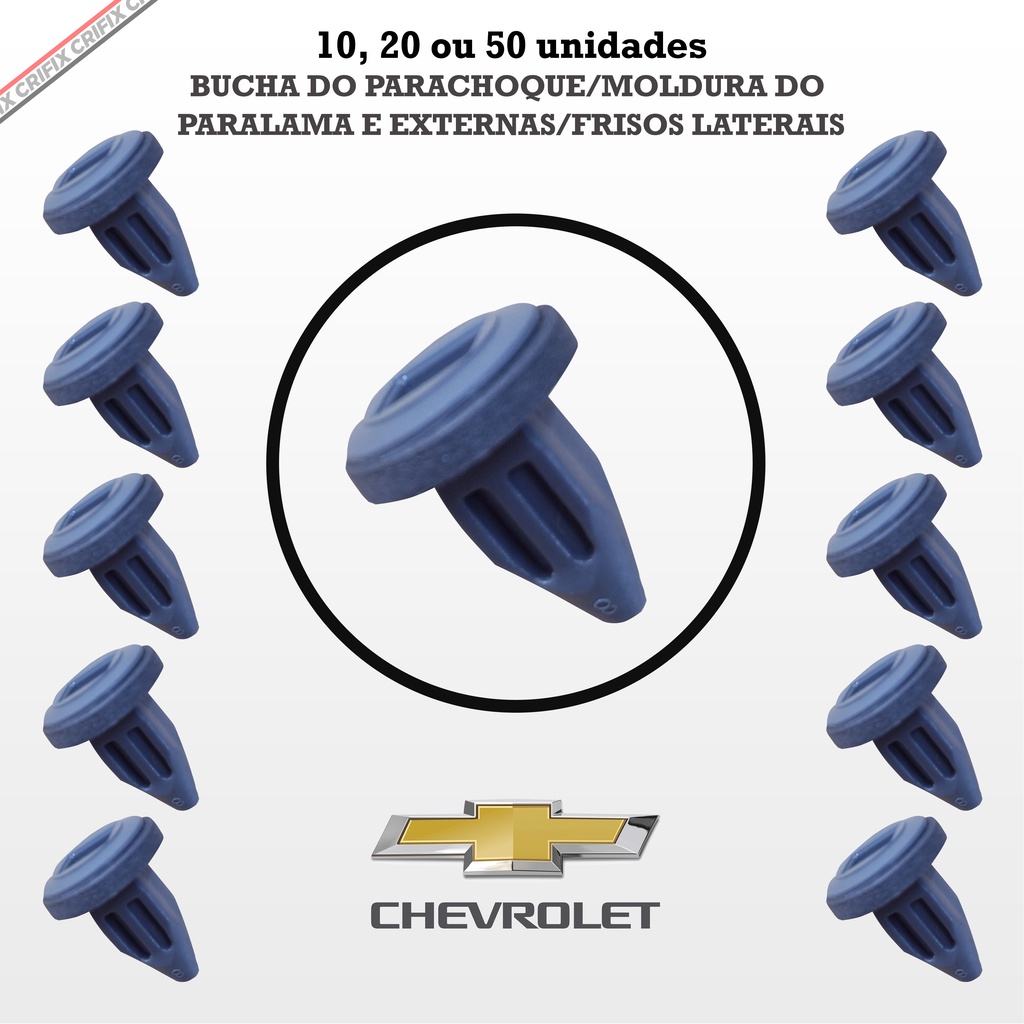 10, 20 ou 50 Buchas Do Parachoque Chevrolet Calibra Corsa Kadett Montana Omega Prisma S10 Silverado