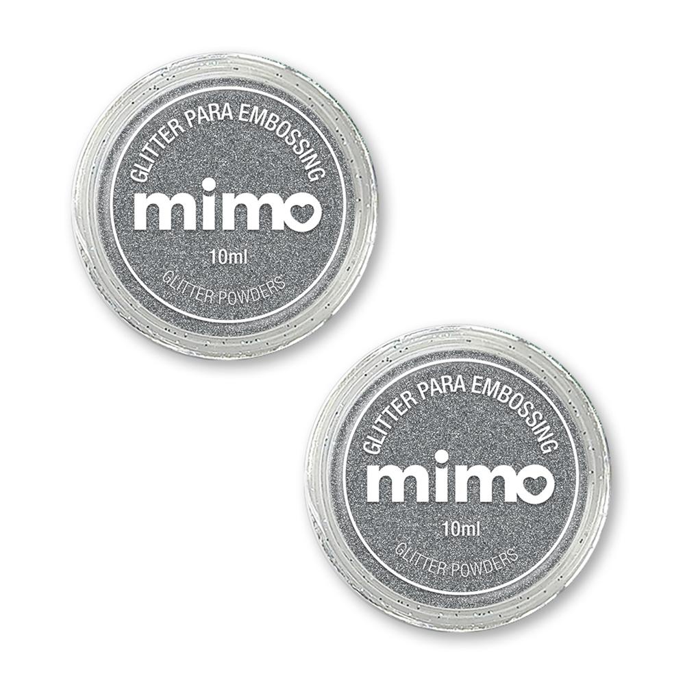 Pó de Embossing Glitterizado Prata e Branco - Mimo - 2 Unids em Oferta na Shopee