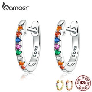 Bamoer Brincos De Argola De Prata Esterlina 3 Cores SCE721