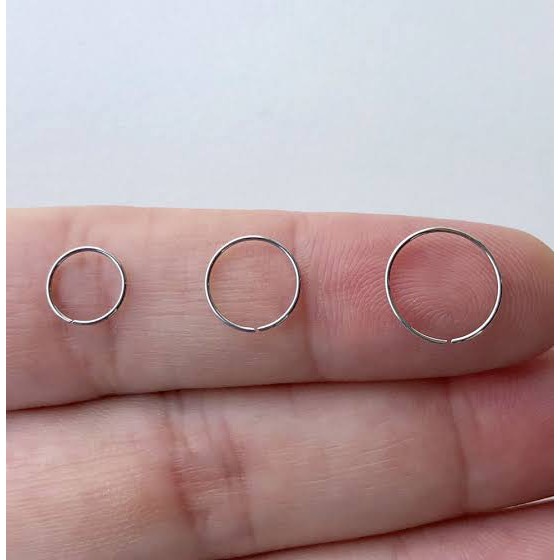 2 Piercing Argolinha Prata em Aço Cirúrgico 6 /8 /10mm em Oferta na Shopee