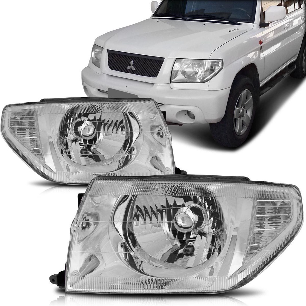 Farol Pajero Tr4 2003 2004 2005 2006 Cromado em Oferta na Shopee