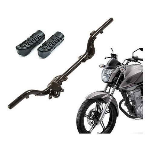 Estribo Pedal Apoio + Borracha Honda Cg Titan Fan 160 Start