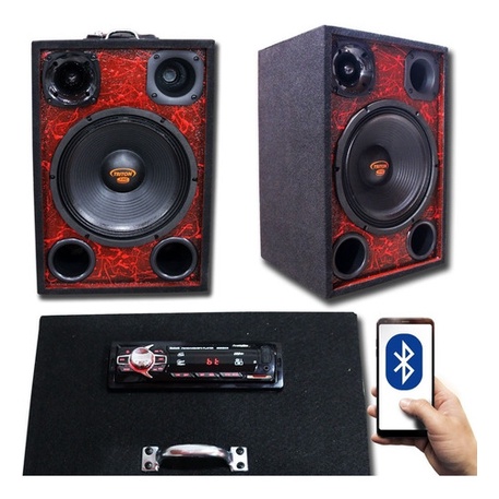 Caixa Ativa Woofer Triton + Taramps 750 Rms Bluetooth Usb
