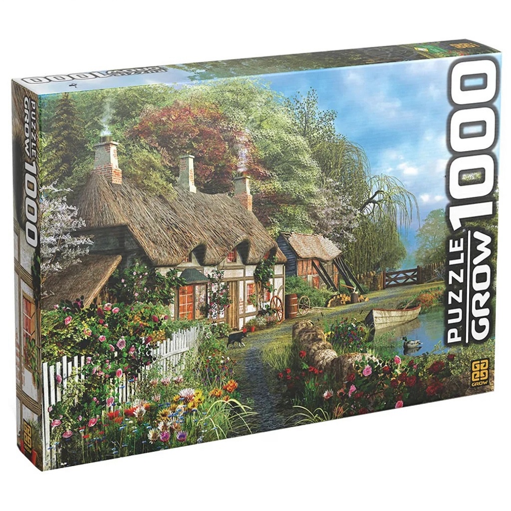 Quebra Cabeça Puzzle 1000 Peças Casa No Lago 02963 - Grow